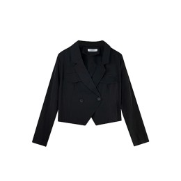 SKLS040   Design all-match ladies short suit jacket, casual workwear jacket, suit collar, polyester suit factory   bolero blazer SKLS040   Design all-match ladies short suit jacket, casual workwear jacket, suit collar, polyester suit factory   bolero blazer